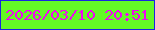 文字の大きさ：1、枠の色：1925e1、背景の色：64f926、文字の色：f107f2 無料ブログパーツのブログ時計