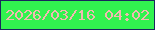 文字の大きさ：3、枠の色：19275c、背景の色：31f34f、文字の色：f1bab1 無料ブログパーツのブログ時計