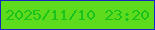 文字の大きさ：2、枠の色：1927bf、背景の色：5edb1c、文字の色：1cc21c 無料ブログパーツのブログ時計