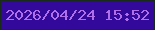 文字の大きさ：4、枠の色：192c1c、背景の色：32099b、文字の色：af6fea 無料ブログパーツのブログ時計