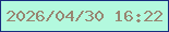 文字の大きさ：2、枠の色：192c7f、背景の色：b3f9de、文字の色：988571 無料ブログパーツのブログ時計