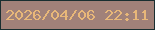 文字の大きさ：2、枠の色：192e30、背景の色：a18179、文字の色：e8b779 無料ブログパーツのブログ時計