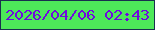 文字の大きさ：3、枠の色：19304e、背景の色：4de959、文字の色：6f0ade 無料ブログパーツのブログ時計
