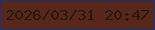 文字の大きさ：4、枠の色：193178、背景の色：58271a、文字の色：231a12 無料ブログパーツのブログ時計