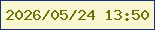 文字の大きさ：1、枠の色：19326f、背景の色：f8f7d2、文字の色：6c7108 無料ブログパーツのブログ時計