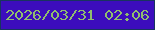文字の大きさ：1、枠の色：193460、背景の色：3c0dbd、文字の色：90be6e 無料ブログパーツのブログ時計