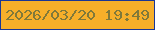 文字の大きさ：5、枠の色：193696、背景の色：f6af2a、文字の色：7f793a 無料ブログパーツのブログ時計