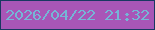 文字の大きさ：5、枠の色：193862、背景の色：a856b7、文字の色：75b6d6 無料ブログパーツのブログ時計