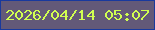 文字の大きさ：5、枠の色：19399d、背景の色：635978、文字の色：d0ff51 無料ブログパーツのブログ時計