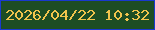 文字の大きさ：5、枠の色：1939cf、背景の色：1d4d24、文字の色：f2c44d 無料ブログパーツのブログ時計