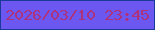 文字の大きさ：1、枠の色：193a99、背景の色：6c58f0、文字の色：ac327d 無料ブログパーツのブログ時計