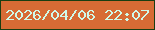 文字の大きさ：3、枠の色：193d11、背景の色：d76b35、文字の色：d0fae9 無料ブログパーツのブログ時計