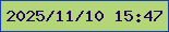 文字の大きさ：1、枠の色：1940aa、背景の色：b3d678、文字の色：25055a 無料ブログパーツのブログ時計