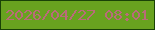 文字の大きさ：2、枠の色：194206、背景の色：68a21f、文字の色：b96b79 無料ブログパーツのブログ時計