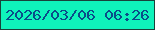 文字の大きさ：5、枠の色：19423a、背景の色：0ff3bb、文字の色：0a4c89 無料ブログパーツのブログ時計