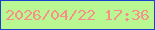 文字の大きさ：4、枠の色：1942d0、背景の色：b8f791、文字の色：f79089 無料ブログパーツのブログ時計