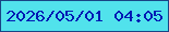 文字の大きさ：3、枠の色：194486、背景の色：51e2ec、文字の色：011ab4 無料ブログパーツのブログ時計