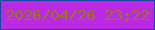 文字の大きさ：4、枠の色：1944a5、背景の色：bc29e4、文字の色：997720 無料ブログパーツのブログ時計