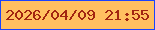 文字の大きさ：1、枠の色：1944fd、背景の色：ffc060、文字の色：a22511 無料ブログパーツのブログ時計