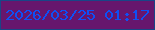 文字の大きさ：1、枠の色：194587、背景の色：67166d、文字の色：0e50f6 無料ブログパーツのブログ時計