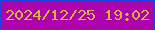 文字の大きさ：2、枠の色：1945da、背景の色：ae03ac、文字の色：d2b93c 無料ブログパーツのブログ時計