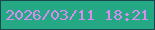 文字の大きさ：4、枠の色：194750、背景の色：25a985、文字の色：d58ef0 無料ブログパーツのブログ時計