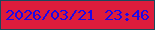 文字の大きさ：3、枠の色：19495c、背景の色：dd1c3c、文字の色：1d07e8 無料ブログパーツのブログ時計