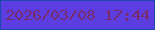文字の大きさ：4、枠の色：194aad、背景の色：5b3de2、文字の色：782c6e 無料ブログパーツのブログ時計