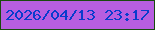 文字の大きさ：5、枠の色：194b0e、背景の色：b75ee0、文字の色：093ccd 無料ブログパーツのブログ時計