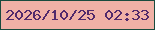 文字の大きさ：2、枠の色：194b3d、背景の色：f0b1a6、文字の色：512a6b 無料ブログパーツのブログ時計