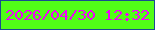 文字の大きさ：4、枠の色：194b90、背景の色：51fd17、文字の色：f004f7 無料ブログパーツのブログ時計