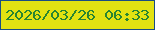 文字の大きさ：5、枠の色：194d84、背景の色：e2e212、文字の色：278531 無料ブログパーツのブログ時計