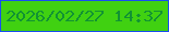 文字の大きさ：3、枠の色：194df1、背景の色：40d111、文字の色：119333 無料ブログパーツのブログ時計