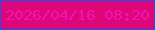 文字の大きさ：3、枠の色：1951f8、背景の色：dd077a、文字の色：f213b0 無料ブログパーツのブログ時計