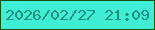 文字の大きさ：2、枠の色：195203、背景の色：3fefd5、文字の色：208d7d 無料ブログパーツのブログ時計