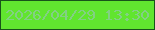 文字の大きさ：2、枠の色：19531a、背景の色：61e52f、文字の色：82d084 無料ブログパーツのブログ時計