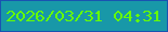 文字の大きさ：3、枠の色：1953b1、背景の色：1898a8、文字の色：65ff00 無料ブログパーツのブログ時計