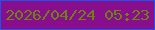 文字の大きさ：1、枠の色：1954ec、背景の色：880e8d、文字の色：6c8312 無料ブログパーツのブログ時計