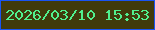 文字の大きさ：2、枠の色：1954f3、背景の色：403a0c、文字の色：50f18e 無料ブログパーツのブログ時計