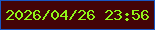 文字の大きさ：3、枠の色：1957c1、背景の色：430406、文字の色：90f518 無料ブログパーツのブログ時計