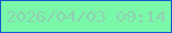文字の大きさ：5、枠の色：1957cc、背景の色：7af8aa、文字の色：90d0b1 無料ブログパーツのブログ時計