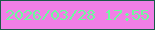 文字の大きさ：5、枠の色：195947、背景の色：f17fe6、文字の色：6efa9d 無料ブログパーツのブログ時計