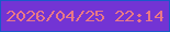 文字の大きさ：2、枠の色：195ac9、背景の色：7334d4、文字の色：e97986 無料ブログパーツのブログ時計