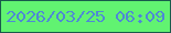 文字の大きさ：5、枠の色：195b4c、背景の色：61f371、文字の色：4e89d5 無料ブログパーツのブログ時計