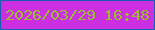 文字の大きさ：2、枠の色：195cb1、背景の色：cb2fe1、文字の色：9bbb33 無料ブログパーツのブログ時計