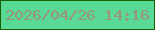 文字の大きさ：4、枠の色：195f03、背景の色：59d996、文字の色：9d937b 無料ブログパーツのブログ時計