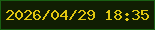 文字の大きさ：4、枠の色：195f13、背景の色：101d02、文字の色：e1c710 無料ブログパーツのブログ時計