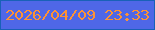 文字の大きさ：4、枠の色：1961b8、背景の色：4f67e7、文字の色：fd9235 無料ブログパーツのブログ時計