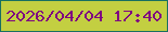 文字の大きさ：2、枠の色：196f61、背景の色：c3cf41、文字の色：7f0681 無料ブログパーツのブログ時計