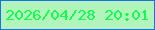 文字の大きさ：3、枠の色：1970e9、背景の色：b1f4bc、文字の色：12fc4d 無料ブログパーツのブログ時計
